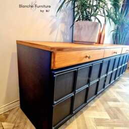 Large Navy Blue Nathan Sideboard With Copper Handles - thumbnail 2