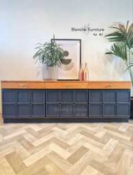 Large Navy Blue Nathan Sideboard With Copper Handles - thumbnail 1