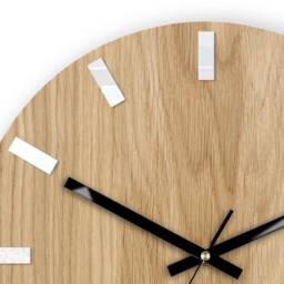 Wall Clock Wood Clock Large Wall Gift Decor Unique Oak Clocks White Black - thumbnail 2