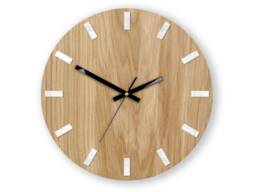 Wall Clock Wood Clock Large Wall Gift Decor Unique Oak Clocks White Black - thumbnail 1