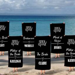 Personalised Beach Towel, Bride Squad Towels, Hen Do Pool Custom Swim Holiday Party - thumbnail 3