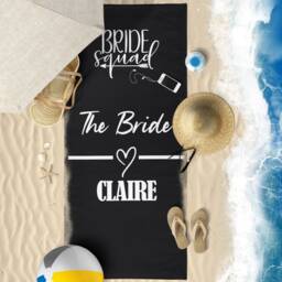 Personalised Beach Towel, Bride Squad Towels, Hen Do Pool Custom Swim Holiday Party - thumbnail 2