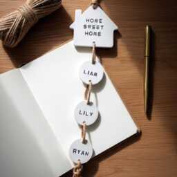 Home Sweet Clay Wall Hanging Personalized Family Tree Sign - thumbnail 4