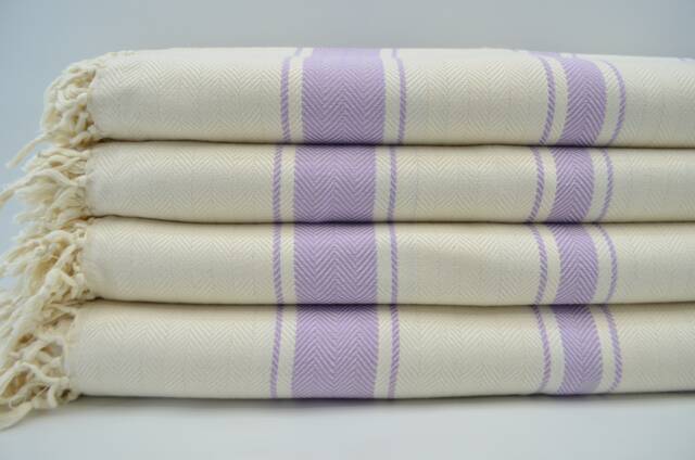 "Herringbone Blanket, Lilac Throw, Turkishdowry, Bed Rug, Soft Blanket, 100% Bamboo 89""x87" - image 1