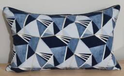 Linwood Omega Prints Gem Blue Onyx & Velvet Cushion Cover 55x35 cm - thumbnail 1