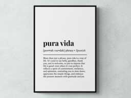 Pura Vida Spanish Definition Spain Gift Wall Art Print - thumbnail 1