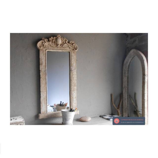 Pretty Art Nouveau Mallorca Vintage Stone Mirror - image 1