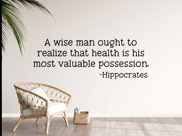 Health Wall Decal - Chiropractor Decor Nutritionist Hippocrates Quote Vinyl - image 1