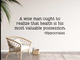 Health Wall Decal - Chiropractor Decor Nutritionist Hippocrates Quote Vinyl - thumbnail 1