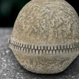 Concrete Lock Sphere Sculpture Stone Orb With Padlock Design Symbolic Garden Decoration Handmade Security Ornament Art - thumbnail 3