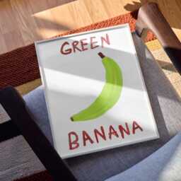 Green Banana Art Print Playful Bedroom Wall Decor - thumbnail 3