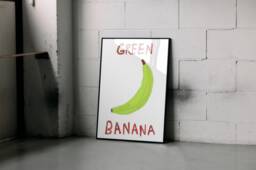 Green Banana Art Print Playful Bedroom Wall Decor - thumbnail 1