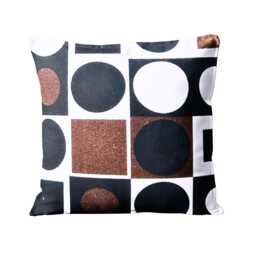 Barbara Brown, Heals, Reciprocation. Brown & Black, Early 60S, Barkcloth Cotton Cushion Cover, Throw Pillow Homeware Decor - thumbnail 1