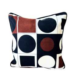 Barbara Brown, Heals, Reciprocation. Brown & Black, Early 60S, Barkcloth Cotton Cushion Cover, Throw Pillow Homeware Decor - thumbnail 3