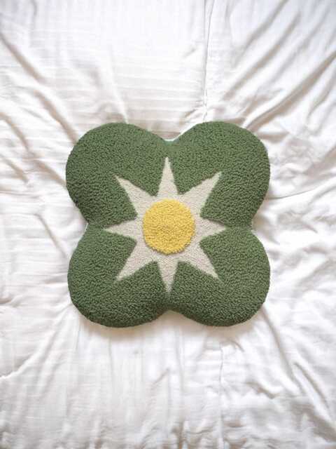 Handmade Sage Green Punch Needle Pillow Modern Decorative Cushion(12x12 - image 1