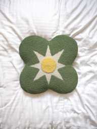 Handmade Sage Green Punch Needle Pillow Modern Decorative Cushion(12x12 - thumbnail 1
