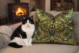Velvet Ikat Pillow, Decorative Pilow, 16x24, Handwoven Silk Cushion Cover, Beeding Accent Pillows Home Decor Living