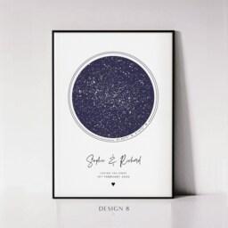Girlfriend Personalised Gift, Custom Star Map Print, Valentines Day Couple Wedding Anniversary Gift For Wife, The Night We Wed Poster - thumbnail 3