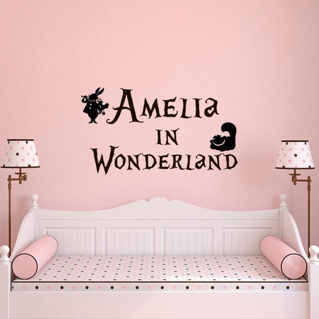 Alice in Wonderland Name Wall Decal Personalized Girls Room Decor P16 - image 1