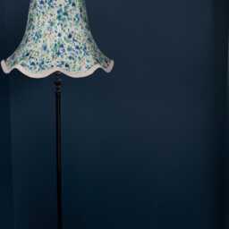 Traditional Blue Floral Lampshade With Cream Braid Handmade For Ceiling Lights, Table & Floor Standard Lamp Shades, Wall Lights - thumbnail 3