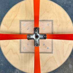 Side Table - Unique Piece Orange Frame Linoleum Top One-Of-A-Kind Coffee Minimalist Nightstand - thumbnail 2