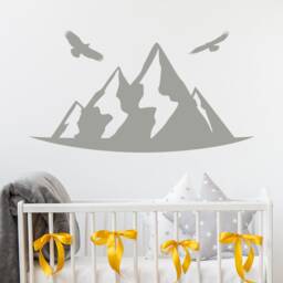 Mountains Wall Decal, Woodland Nursery Decor, Adventure Decor Boy, Sticker, Baby Room Stickers, Art Ar362 - thumbnail 1