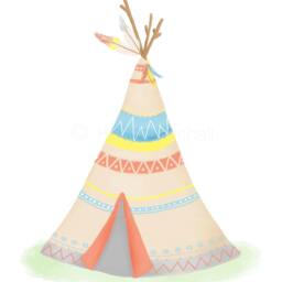 Teepee Art Print - Tribal Cowboys & Indians Theme Nursery Decor Baby Shower Gift Sweet Cheeks Images - thumbnail 2