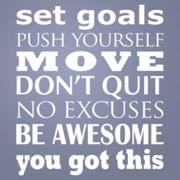 Fitness Wall Decal - Subway Art Vinyl Set Goals Push Yourself Exercise Fitness Motivation Decor - thumbnail 2
