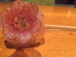 Flower, in Murano Blown Glass, Spare Part For Chandeliers, Pink Color