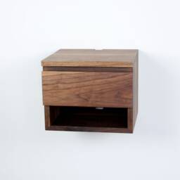 Solid Walnut Floating Nightstand Drawer Shelf, Wall Mount Dresser, Vanity Table - thumbnail 4