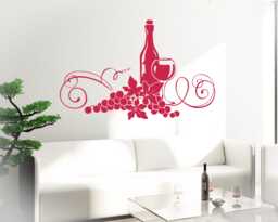 Wall Vinyl Decal Wine Vine Restaurant Kitchen Bar Cool Decor 1916Di - thumbnail 1