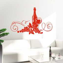 Wall Vinyl Decal Wine Vine Restaurant Kitchen Bar Cool Decor 1916Di - thumbnail 2