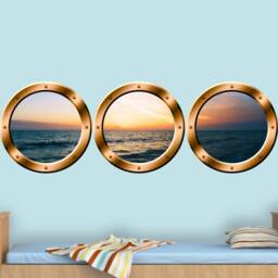 Cruise Window Decal Ocean View Wall Decor Porthole Vinyl Stickers - Vwaq Spw25 - thumbnail 3