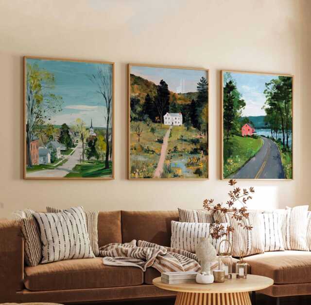 Set Of 3 Connecticut Posters, Usa Wall Art Prints, Travel Poster Set, New England Landscape Coastal Nature Posters - image 1