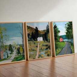 Set Of 3 Connecticut Posters, Usa Wall Art Prints, Travel Poster Set, New England Landscape Coastal Nature Posters - thumbnail 2
