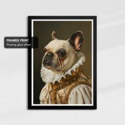 French Bulldog By Johannes Vermeer Framed Poster & Print Canvas Wall Decor Art Painting Bedroom Home Living Room Funny Animal Gift - thumbnail 2