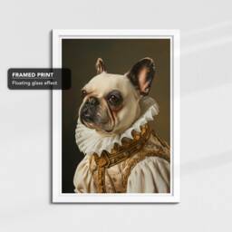 French Bulldog By Johannes Vermeer Framed Poster & Print Canvas Wall Decor Art Painting Bedroom Home Living Room Funny Animal Gift - thumbnail 3
