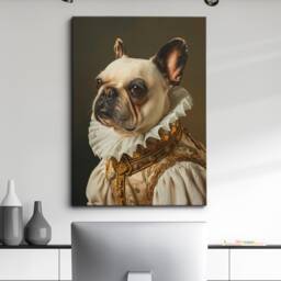 French Bulldog By Johannes Vermeer Framed Poster & Print Canvas Wall Decor Art Painting Bedroom Home Living Room Funny Animal Gift