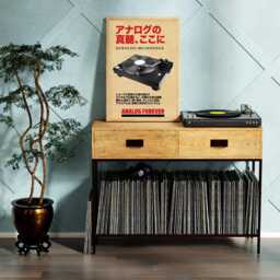Retro Vinyl Record Player Poster, Japanese Style Music Art - thumbnail 2