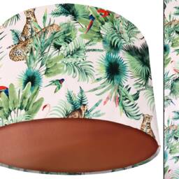 White Velvet Jungle Lampshade Tropical Animal Print, Copper Lined - thumbnail 2