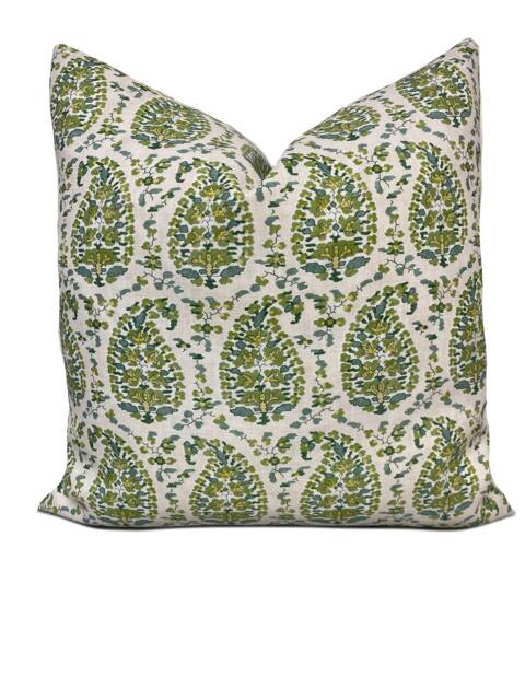 Brunshwig & Fils Rougier Green Cushion Cover Pillow Double Sided Indoor/Outdoor - image 1