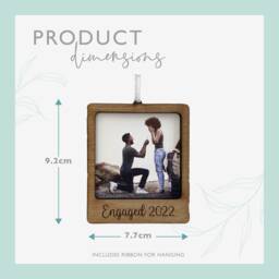 Personalised Engaged Christmas Decoration - Photo Engagement Gift Ornament - thumbnail 2