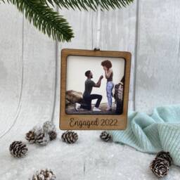 Personalised Engaged Christmas Decoration - Photo Engagement Gift Ornament