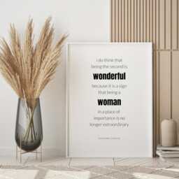 I Do Think That Being The Second Is Wonderful Print - Ruth Bader Ginsburg Feminist Quote Inspirational Wall Art Poster Unframed - thumbnail 1