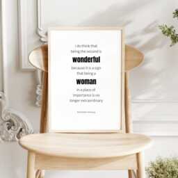 I Do Think That Being The Second Is Wonderful Print - Ruth Bader Ginsburg Feminist Quote Inspirational Wall Art Poster Unframed - thumbnail 3