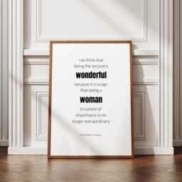 I Do Think That Being The Second Is Wonderful Print - Ruth Bader Ginsburg Feminist Quote Inspirational Wall Art Poster Unframed - thumbnail 4