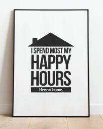 I Spend Most My Happy Hours Here At Home Luke Combs Inspired Contemporary Wall Art Prints, Posters. Frames Not Included - thumbnail 1