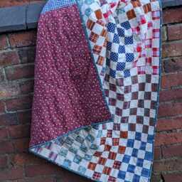 Simple Patchwork Memory Quilt Blanket Made From A Loved One's Clothing - thumbnail 3