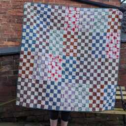 Simple Patchwork Memory Quilt Blanket Made From A Loved One's Clothing - thumbnail 2