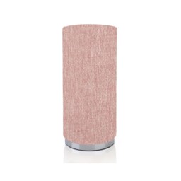 Oslo Pink Fabric Pad Lamp, Chrome Base, Handmade in UK - thumbnail 1
